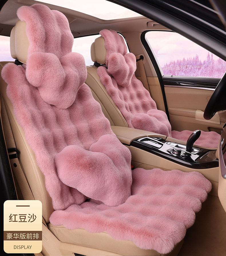 Wholesale Amazon Tm Labeling Value-Added New Bubble Velvet Seat Cushion Autumn and Winter Warm Imitation Fur Rabbit Plush Car Seat Cushion