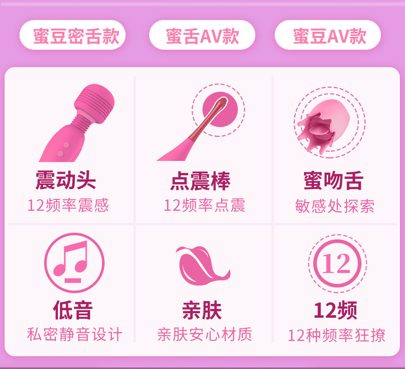 Double-Head Tongue Lick Vibrator, Soft Silicone-Feel Stimulator, Pink Adult Massager — detail image 5