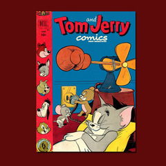 貓和老鼠舊漫封面懷舊童年 房間工作室牆壁裝飾畫芯拍照背景海報