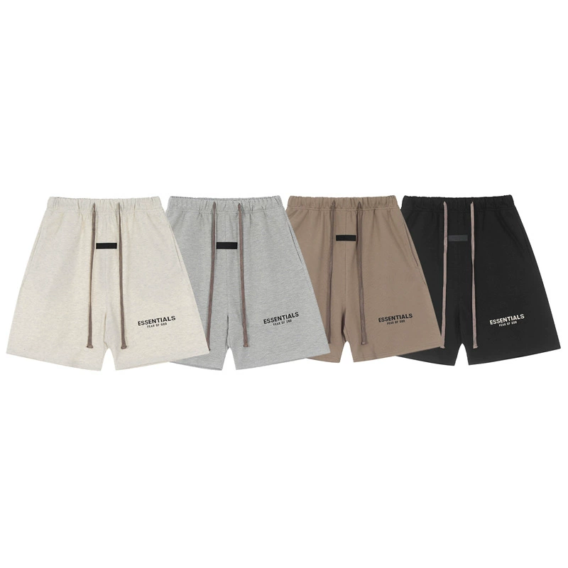 25SS новый ESSENTIALS трёхмерная силиконовая печать, мужские и женские свободные повседневные шорты с коротким рукавом