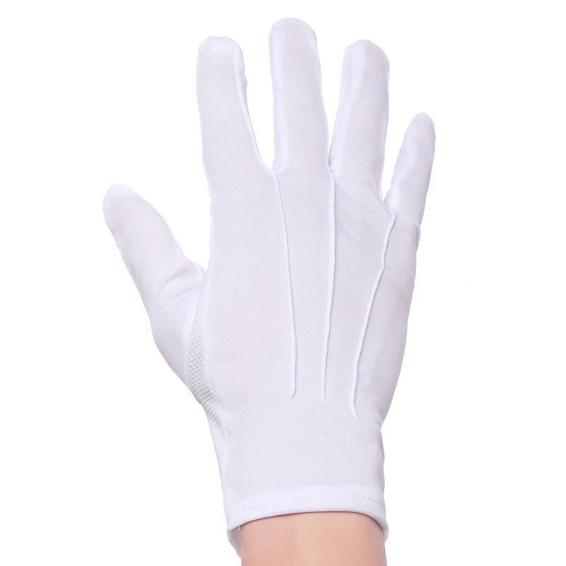 Guantes blancos tres costillas poliéster algodón etiqueta conductor conducción fitness reloj rendimiento belleza inspección de seguridad revisión guantes delgados