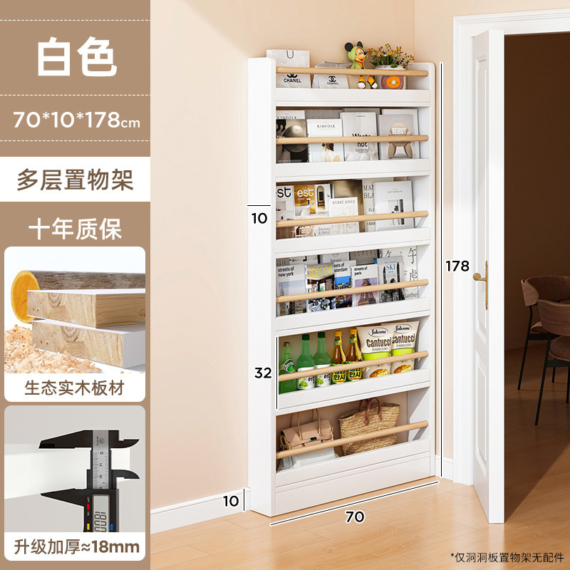 Puerta de madera sólida trasera estante de libros doméstico super delgado piso integrado contra la pared estante de almacenamiento pasillo estrecho estante de exhibición de gabinete de hendidura