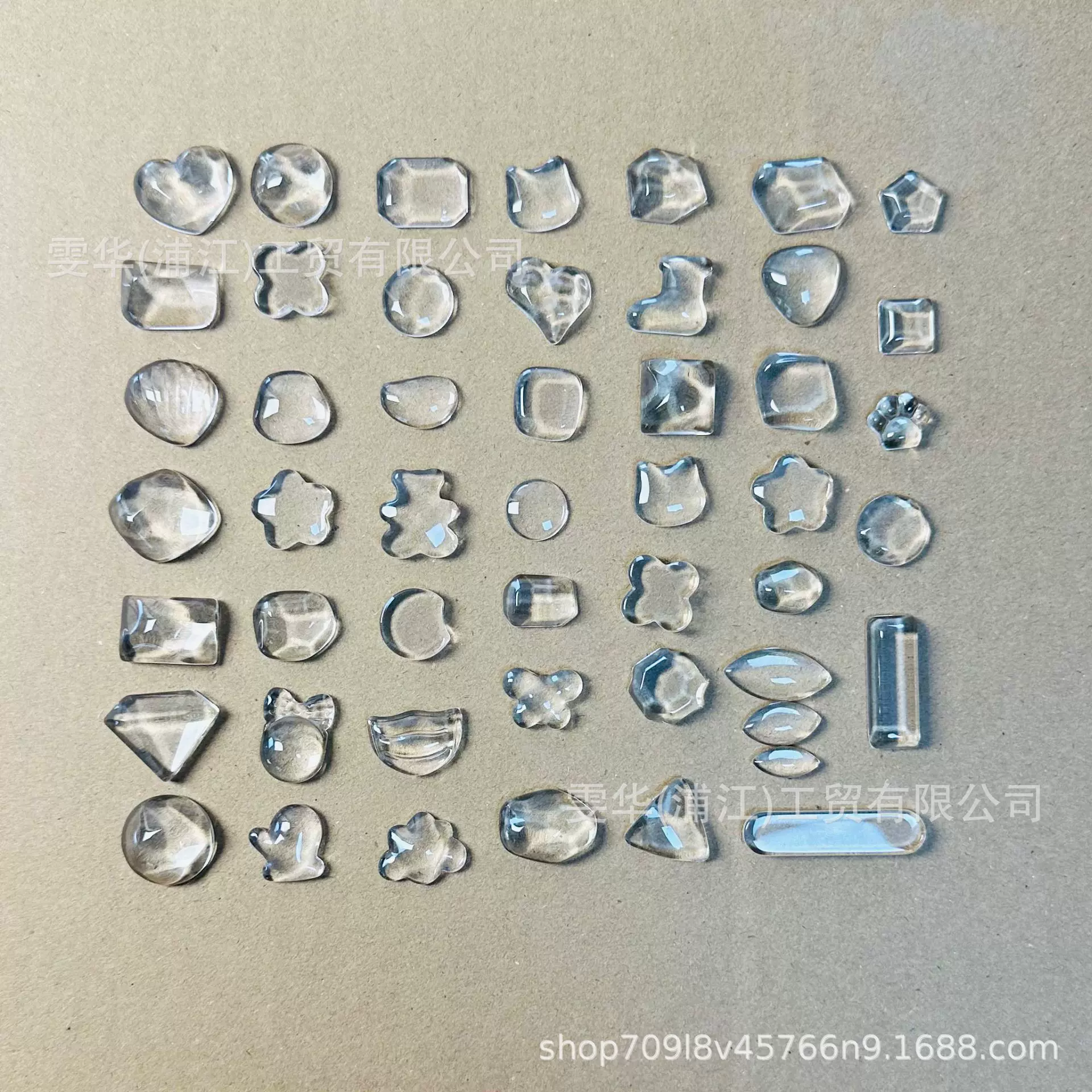 日系美甲透明玻璃豆豆色卡指甲油颜色打版展示板异形玻璃白坯甲片