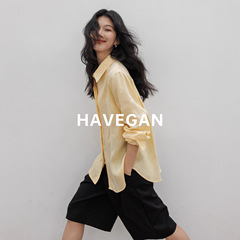 与间HAVEGAN/100亚麻宽松衬衫女慵懒风高级感松弛气质防晒上衣