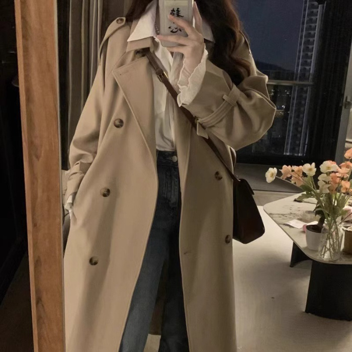 风衣女春秋款2025年新款英伦风今年流行中长款小个子韩系休闲外套|undefined