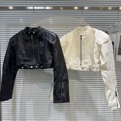 2025春秋季新款韩版设计感休闲美式辣妹袖口拉链机车短款夹克皮衣