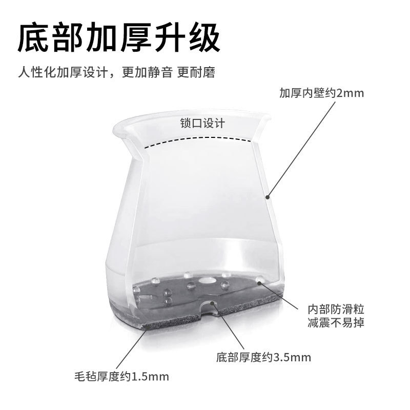静音耐磨桌椅脚套凳子沙发桌腿脚套家具加厚毛毡保护垫椅子保护套|undefined