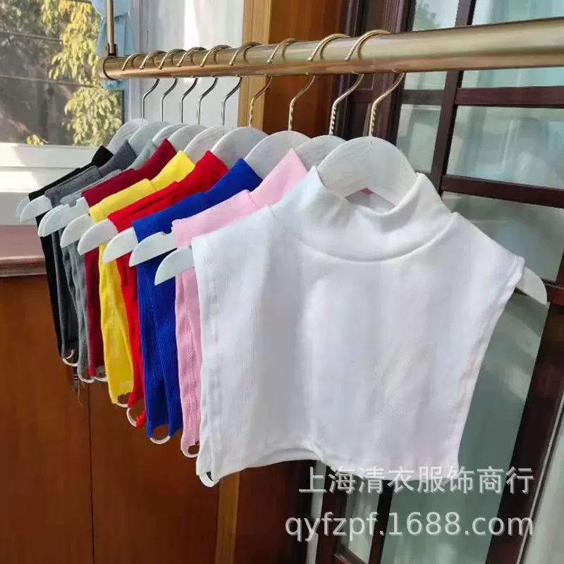 女半高领假衣领搭围脖女秋冬保暖护颈椎脖套纯色装饰假领子加厚