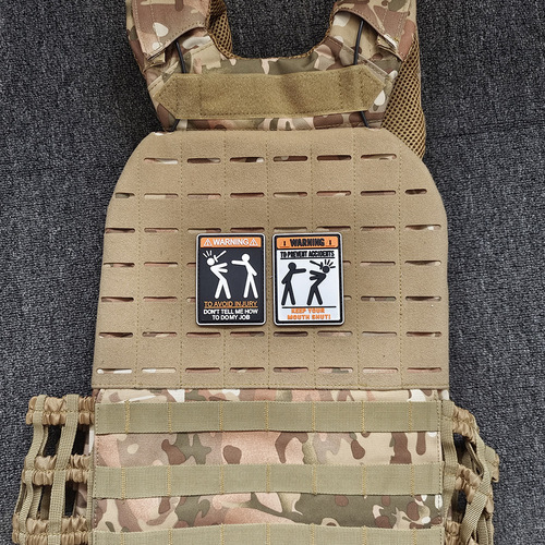 PVC rubber badge warning sign do not touch 3D concave and convex armband backpack clothing personalized patch