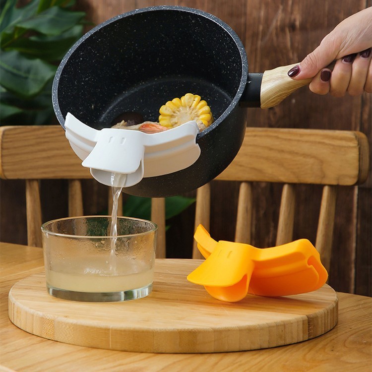 防洒漏厨具锅具圆口边缘导流器鸭嘴液体导流嘴倒汤器砂锅倒药漏斗|undefined