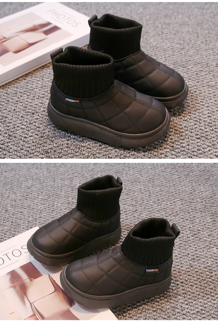 Kinder-Stiefel aus Samtbaumwolle, Winter 2025, neue Socken und Stiefel für Jungen und Mädchen, warm und dick gefüttert, Schneestiefel_voghion.com