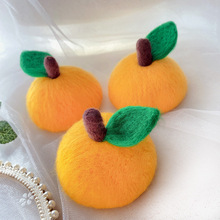 手工羊毛氈橘子大蘋果帽子童趣帽飾橙子發夾發卡發飾生日攝影道具