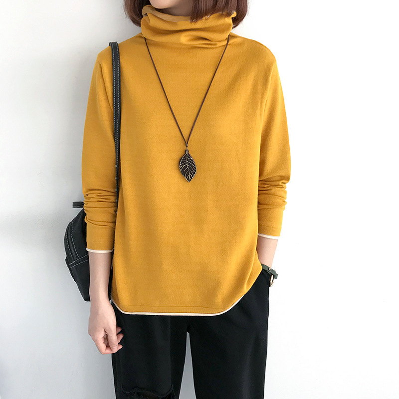 Chubby Girl turtleneck women's autumn and winter loose lazy style fleece-lined thick plus size pullover slimming top fashion Chubby Girl turtleneck women's autumn and winter loose lazy style fleece-lined thick plus size pullover slimming top fashion