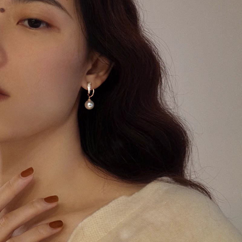 Elegant Micro-inlaid Zircon And Pearl Earrings For Women_voghion.com