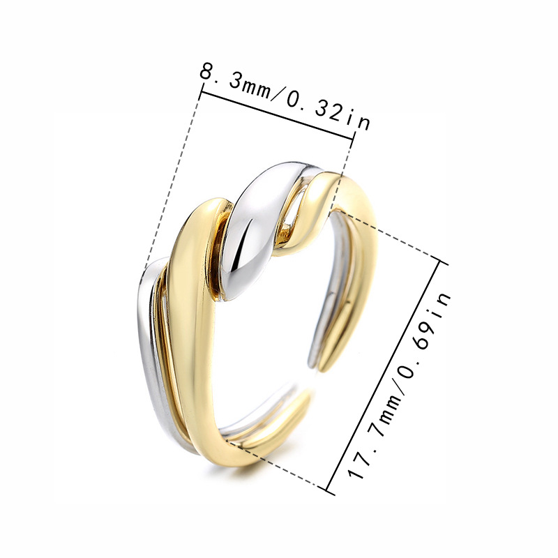 European Style Irregular Water Ripple Geometric Ring For Women_voghion.com