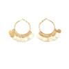 Fashionable golden metal earrings with tassels, European style, light luxury style