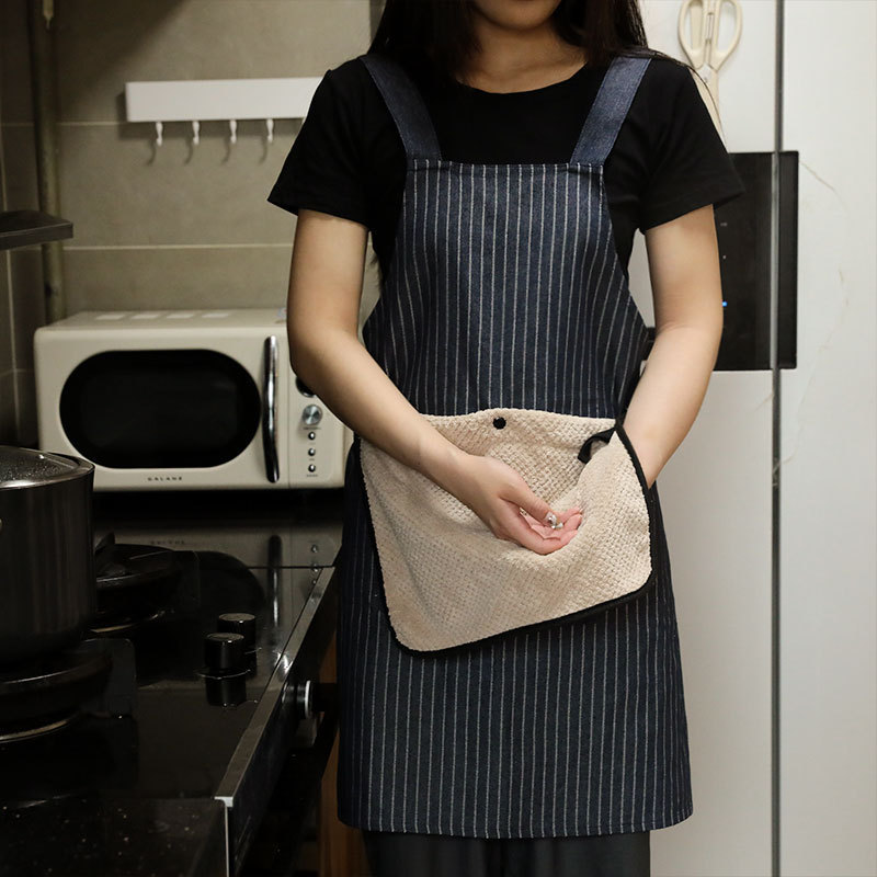 Wipe Hand Apron Kitchen Household 2025 New Women's Oil-proof High-end Sense Young Cooking Men's Belt Towel