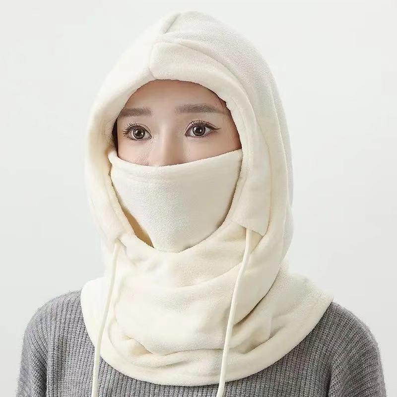Korean Style Outdoor Cycling Hood Hat for Men and Women Skiing Windproof and Cold-Proof Warm Thickeneded Neck Protection Polar Fleece Mask