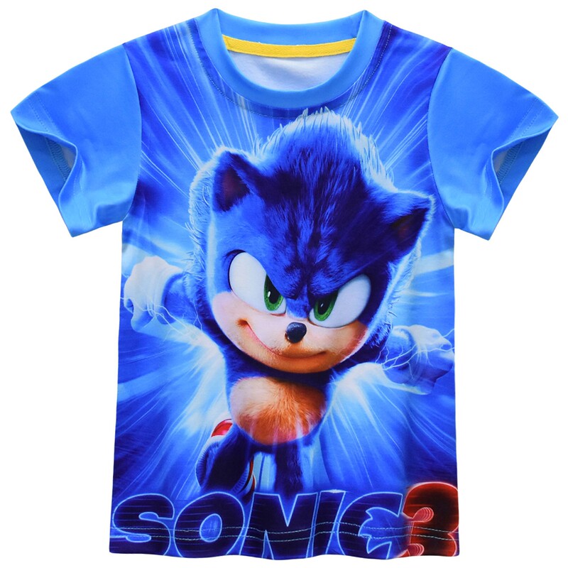 Spot New Sonic3 Sonic the Hedgehog Sonic Boy Kidsren's Summer Short-Sleeved T-Shirt Top 32149 Spot New Sonic3 Sonic the Hedgehog Sonic Boy Kidsren's Summer Short-Sleeved T-Shirt Top 32149
