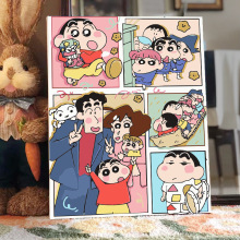 蜡笔小新全家福数字油画成人治愈解压手工画数字油画大副创意礼物