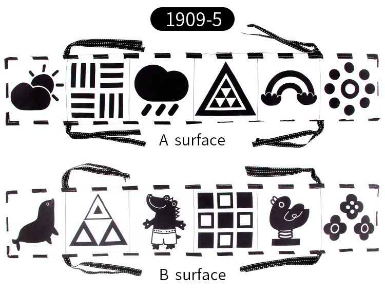 Infant Frühen Bildung Puzzle Kognitiven Form Tier Doppel-doppelseitige Schwarze Und Weiße Tuch Buch Spielzeug display picture 4