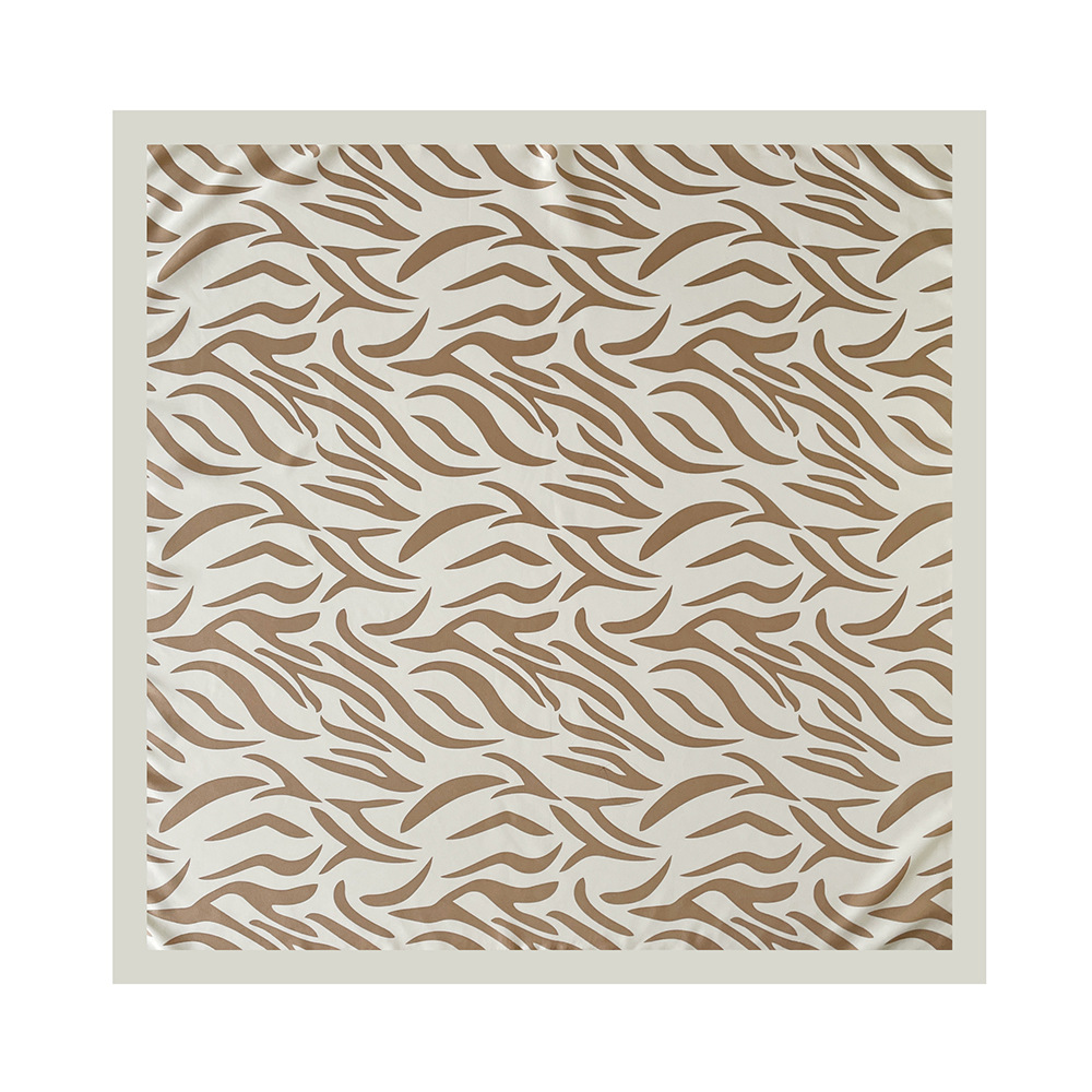 Animal Striped Silk Scarf 90 Cm Twill Fashionable And Luxurious Large Square Sun Protection Shawl Headscarf for Women_voghion.com