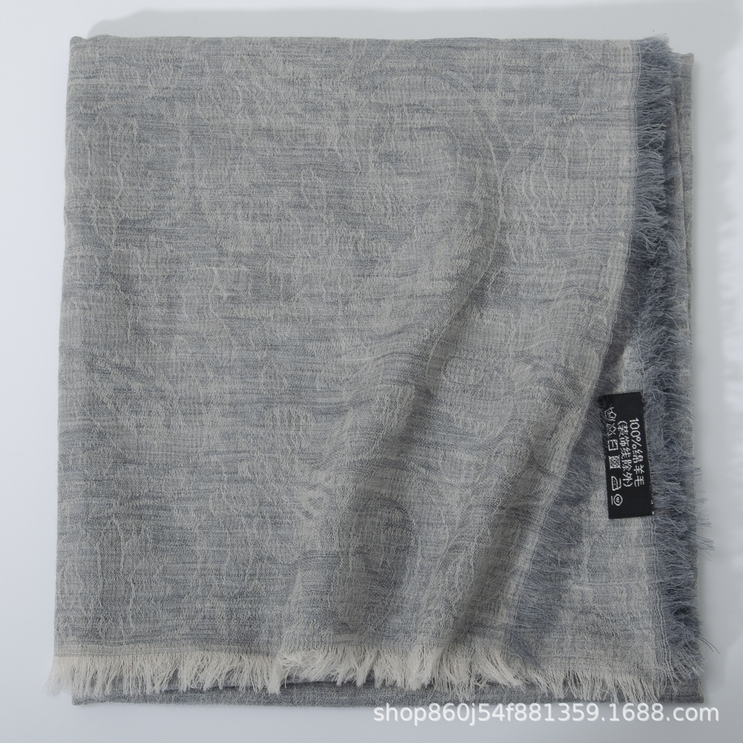 Bufanda Cuadrada de Lana Pura Soluble en Agua, Teñida con Hilo, Jacquard, a la Moda, Nueva Bufanda para Mujer, Fabricada en Mongolia Interior