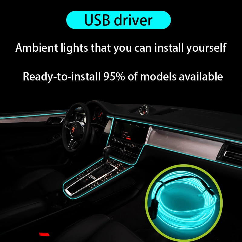 卡拉夫 EL with the cold -ray car inside atmosphere light strip clamping light light light lamp door lamp cold light decorative lamp