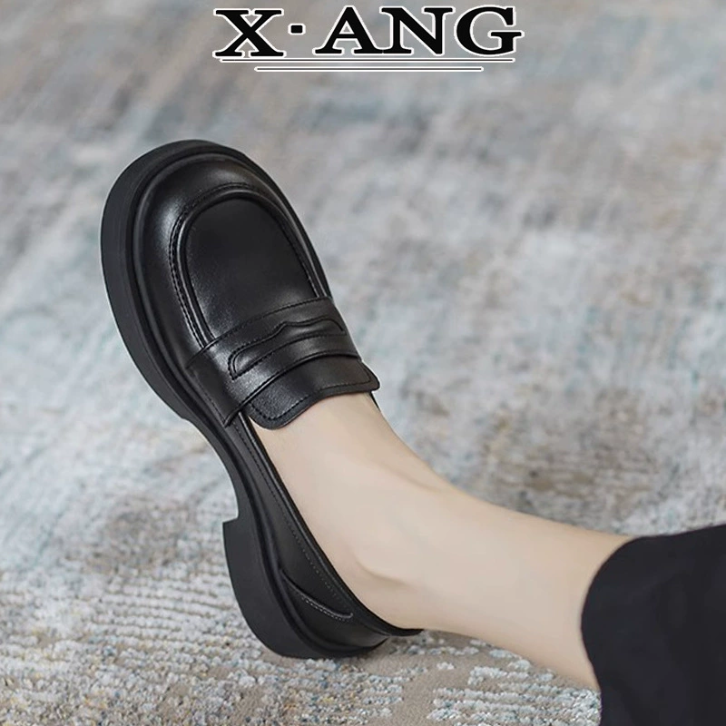 Маленькие кожаные туфли из натуральной кожи в британском стиле, весна 2021, новые универсальные лоферы без шнуровки на толстой подошве и мягкой подошве jk на плоской подошве