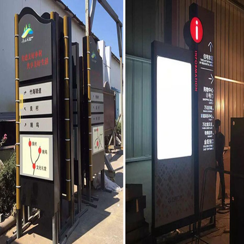 工厂设计制作不锈钢停车场指示牌广告导向牌小区商场方向指示牌