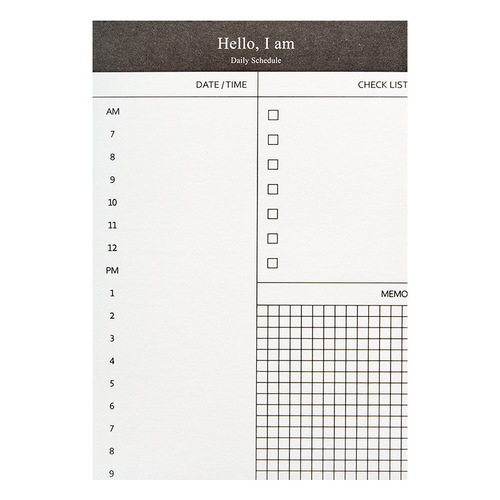 TODO simple business day plan, desk schedule, memo pad, note pad, tearable notepad