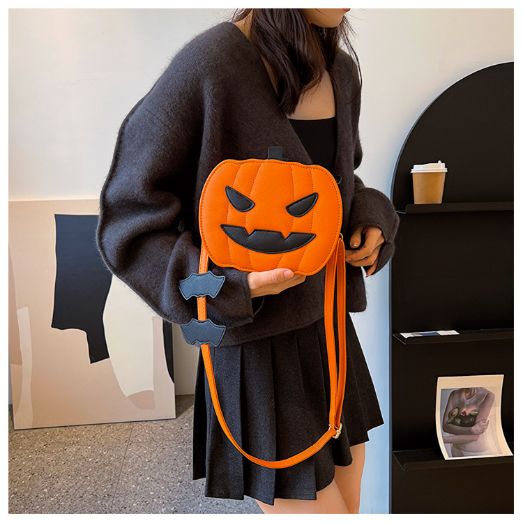 Halloween Funny Pumpkin 2023 Nuova borsa da donna monospalla Moda Contrasto colore Creatività personalizzata Alla moda_voghion.com