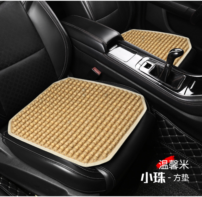 Summer Breathable Wooden Bead Lumbar Support Cushion for Car Drivers, Universal Backrest Pad for Trucks and Offices
