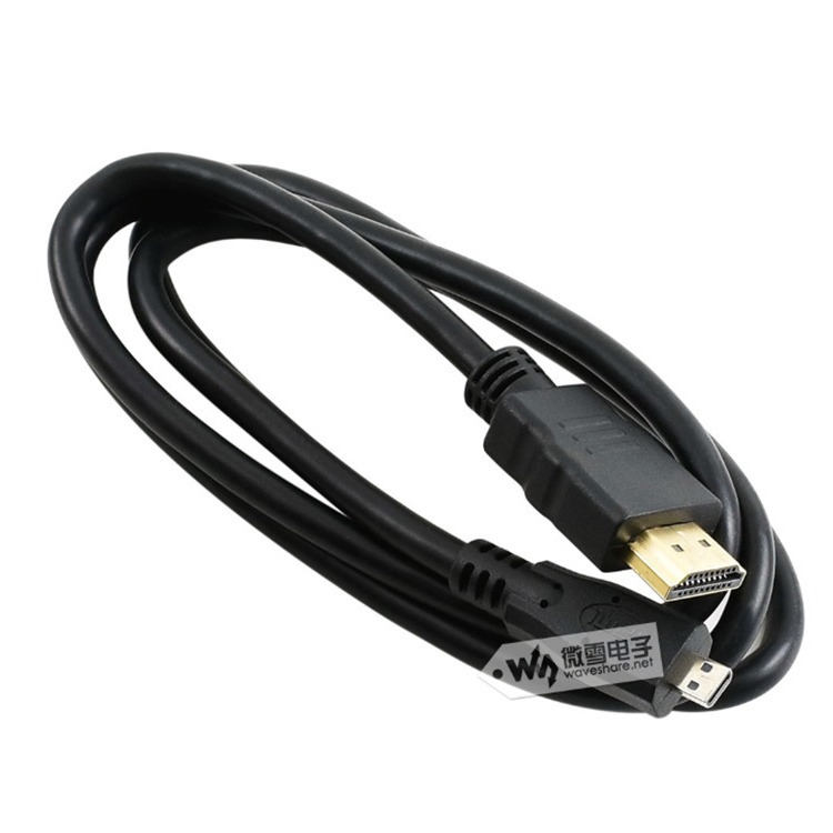 树莓派4 HDMI转Micro HDMI 高清视频连接线 1米黑色HDMI转接线