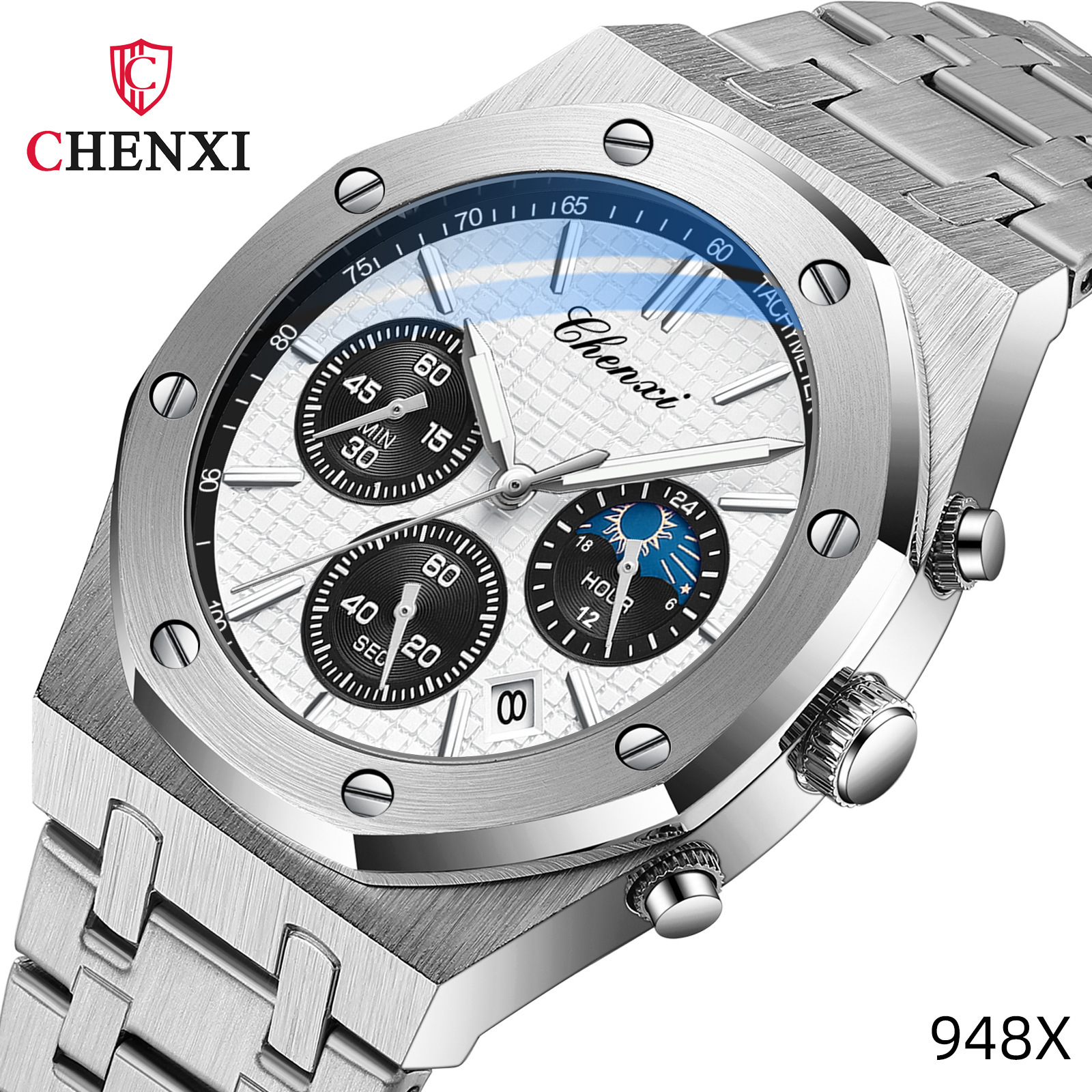 B7169 580K ĐỒNG HỒ NAM GUATDAG CHỐNG NƯỚC QUAI HỢP KIM MÁY PIN, MÁY THẠCH ANH ĐỒNG HỒ PHỤ KIỆN NAM G01 SẢN PHẨM MỚI