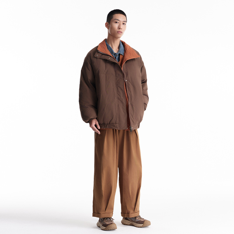 Men's winter Japanese retro keep warm down jacket with down