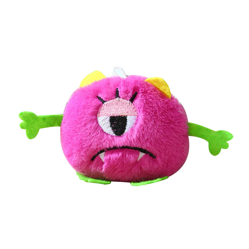 Cartoon plush monster with accessories