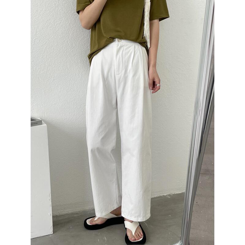 Universal All-match white pants spring and summer good style straight leg slimming loose slimming tofu pants casual straight pants trousers Universal All-match white pants spring and summer good style straight leg slimming loose slimming tofu pants casual straight pants trousers