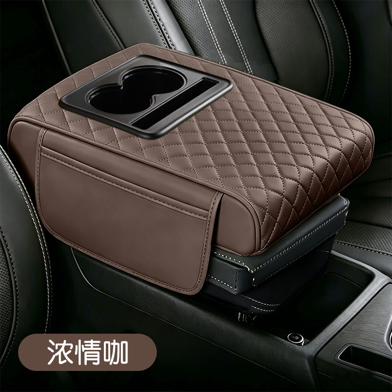 Prado, Land Cruiser, and Patrol Models with Widened, Enlarged, and Thickened Armrest Box Pad with Cup Holder and Storage Box Heightening Pad
