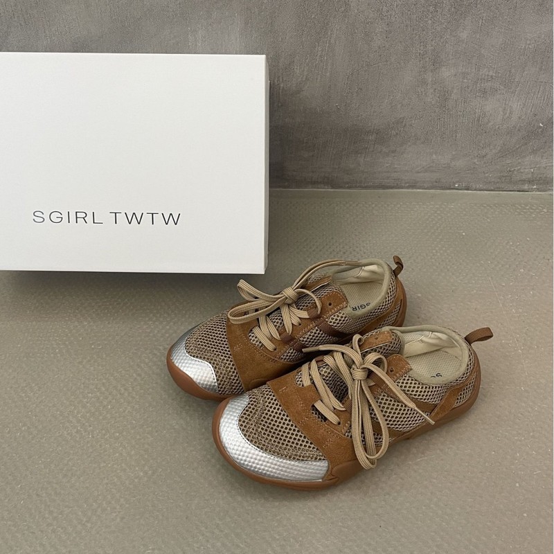 SGIRL TWTW复古运动德训阿甘鞋女2025新款舒适软底网面透气老爹鞋|undefined