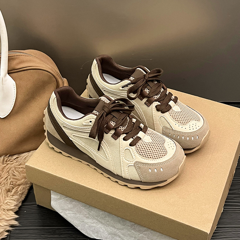 Chao Bunan ~ zapatos waffle coreanos Gump para mujeres 2025 primavera nuevos zapatos deportivos casuales para correr con suela suave