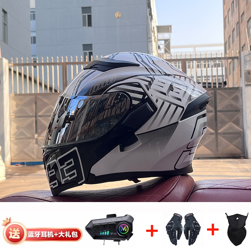 JIEKAI casco de motocicleta casco completo de motocicleta para hombres y mujeres Bluetooth casco de exposición casco de coche eléctrico 3C certificación