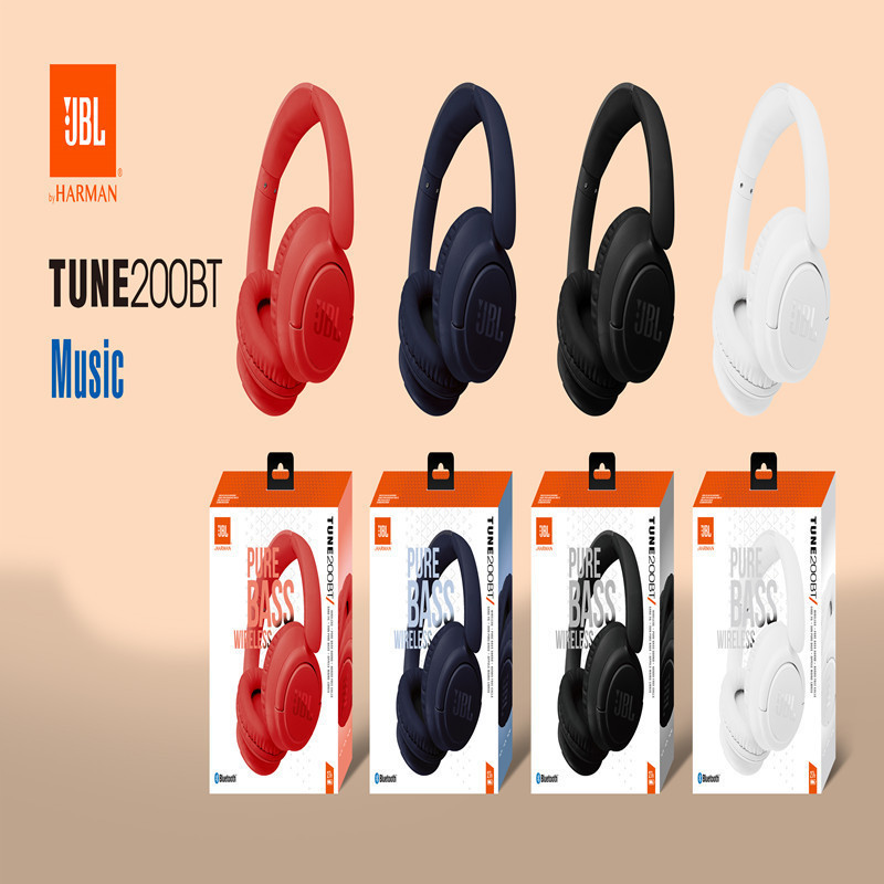 Suitable for Jbl200T Cross-Border New Head-Mounted Wired Wireless Bluetooth Headset Music Noise Reduction Logo Out Suitable for Jbl200T Cross-Border New Head-Mounted Wired Wireless Bluetooth Headset Music Noise Reduction Logo Out