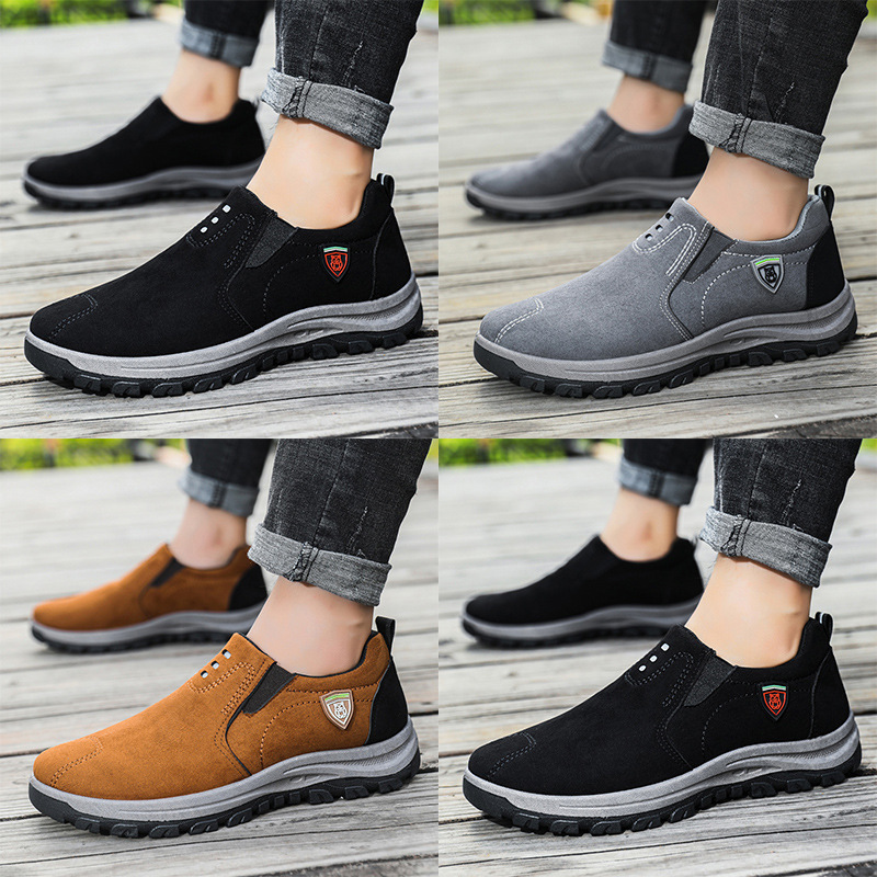 Cross-border plus size men's shoes autumn sleeve low-top shoes breathable men's suede outdoor sports casual men's shoes wholesale
