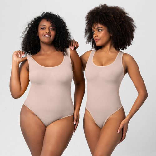 Foreign trade large size seamless one-piece shapewear women's T-shaped tummy control pants corset slimming corset one-piece vest