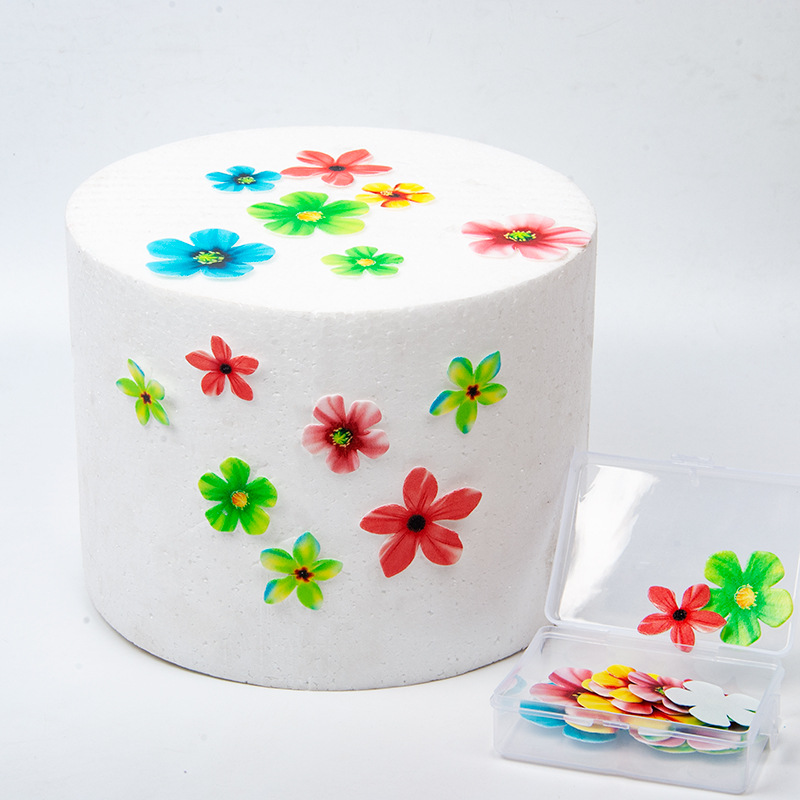 Especial transfronterizo para decoración de papel de arroz glutinoso, decoración de pastel de flores, decoración de papel de barnizado, decoración de horneado de mariposa en caja