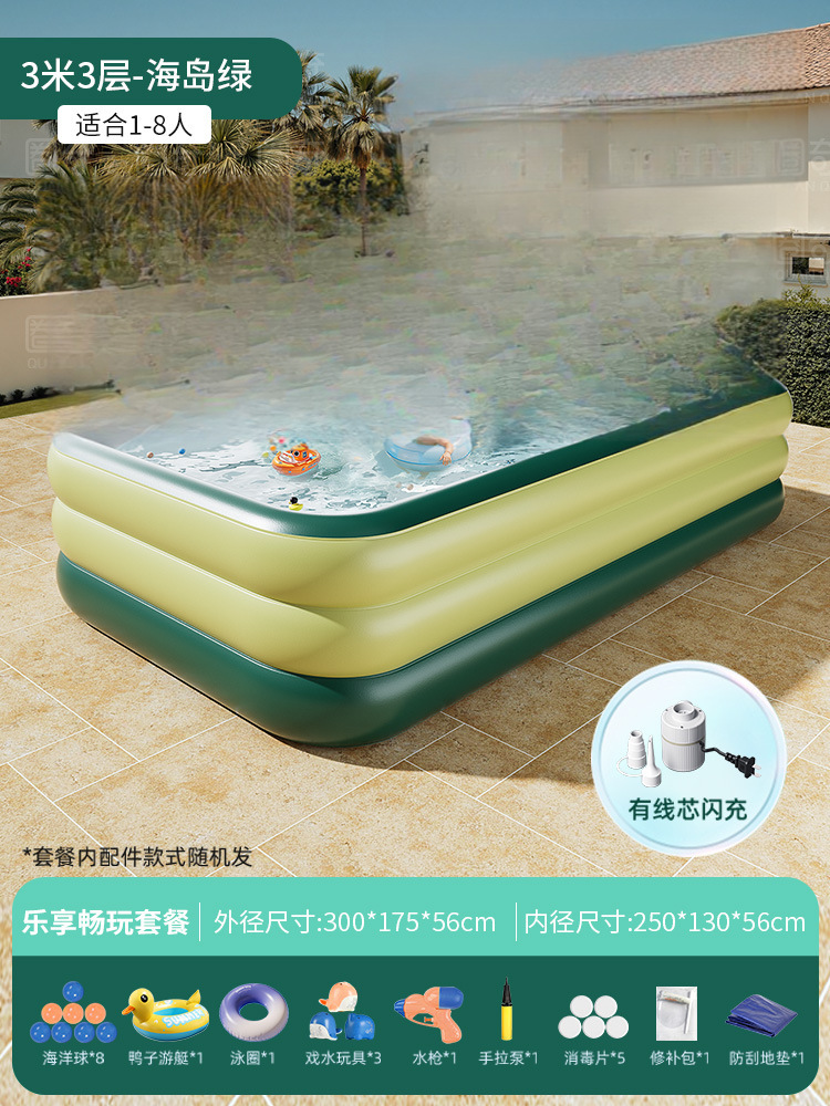 [여름 핫세일] 두꺼워진 3.3m겹 아일랜드 그린 [즐거운 선물 + 마모 방지 바닥 매트] 유선 플래시 충전