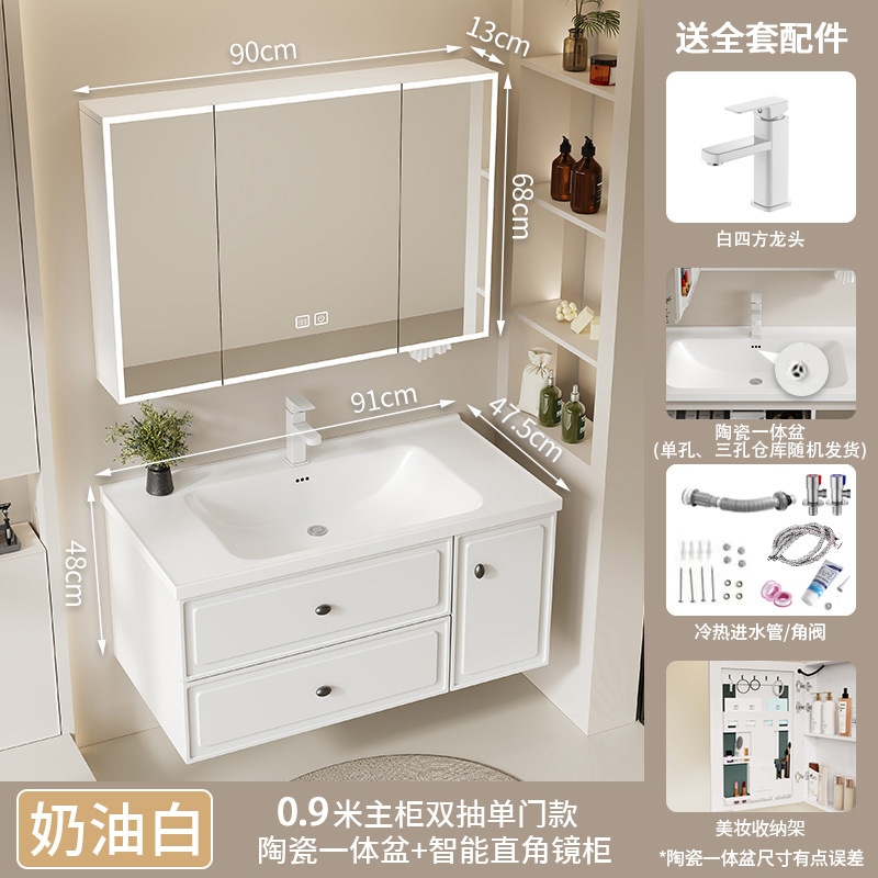 Nuevo armario de espejo de baño de abeja de arco de acero inoxidable colgado de pared espejo inteligente con almacenamiento de lámpara en un lavabo