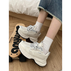 女王范厚底老爹鞋女2024新款夏季網紅港風鞋子百搭輕便運動鞋