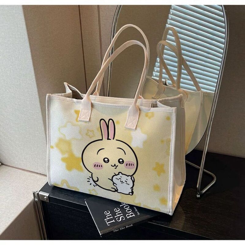 Chiikawa Shoulder Bag, Versatile Large-Capacity Student Canvas Bag, Commuter Tote Bag, Usaki Bag Chiikawa Shoulder Bag, Versatile Large-Capacity Student Canvas Bag, Commuter Tote Bag, Usaki Bag
